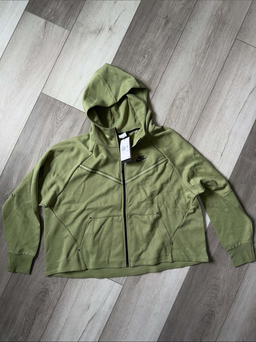 Nike Olive Green Hooded Full-Zip Sweatshirt